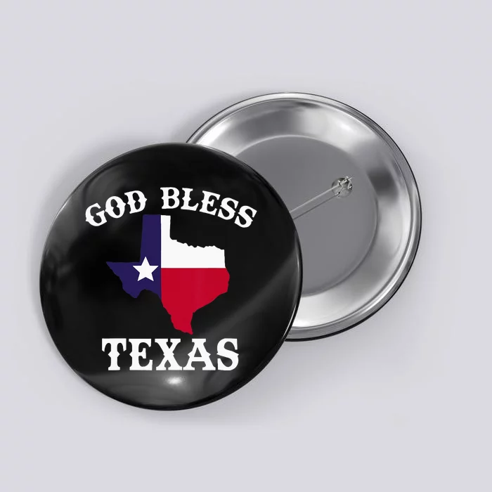 Texas Flag Patriotic Texan Pride God Bless Texas Button