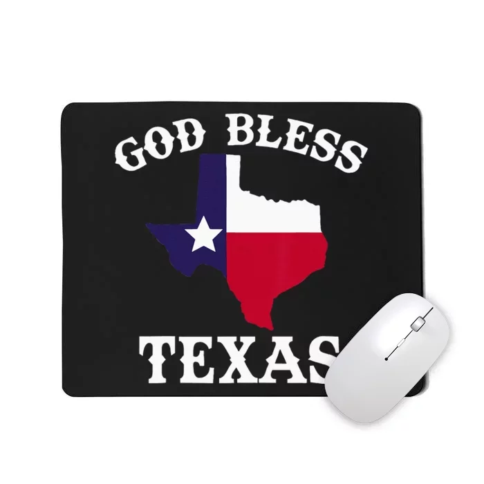 Texas Flag Patriotic Texan Pride God Bless Texas Mousepad