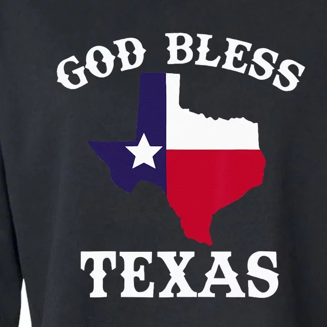 Texas Flag Patriotic Texan Pride God Bless Texas Cropped Pullover Crew