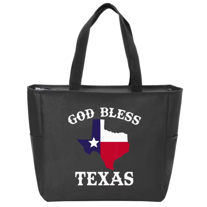 Texas Flag Patriotic Texan Pride God Bless Texas Zip Tote Bag