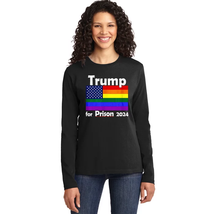 Trump For Prison 2024 Ladies Long Sleeve Shirt