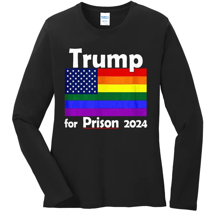 Trump For Prison 2024 Ladies Long Sleeve Shirt