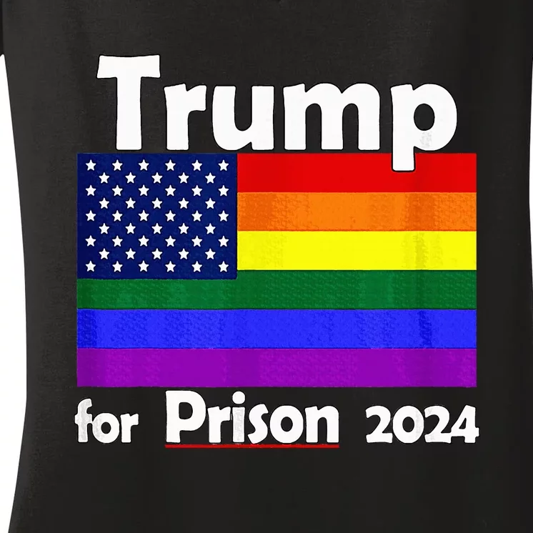 Trump For Prison 2024 Women's V-Neck T-Shirt