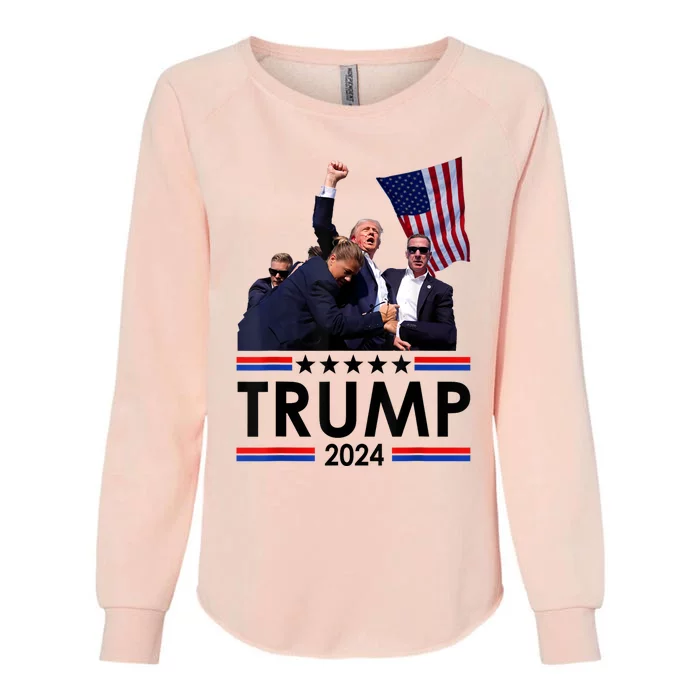 Trump Fist Pump Shot At Trump 2024 Trump Survives Rally Womens California Wash Sweatshirt