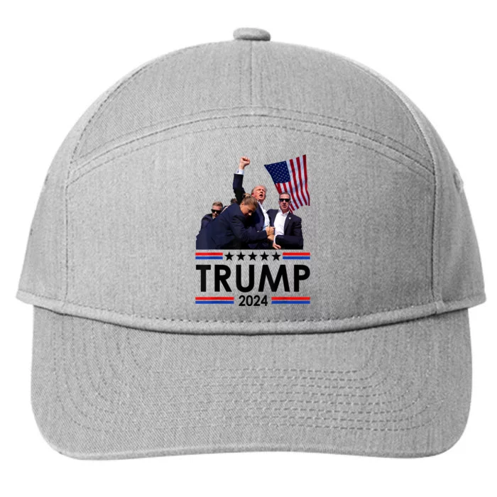 Trump Fist Pump Shot At Trump 2024 Trump Survives Rally 7-Panel Snapback Hat