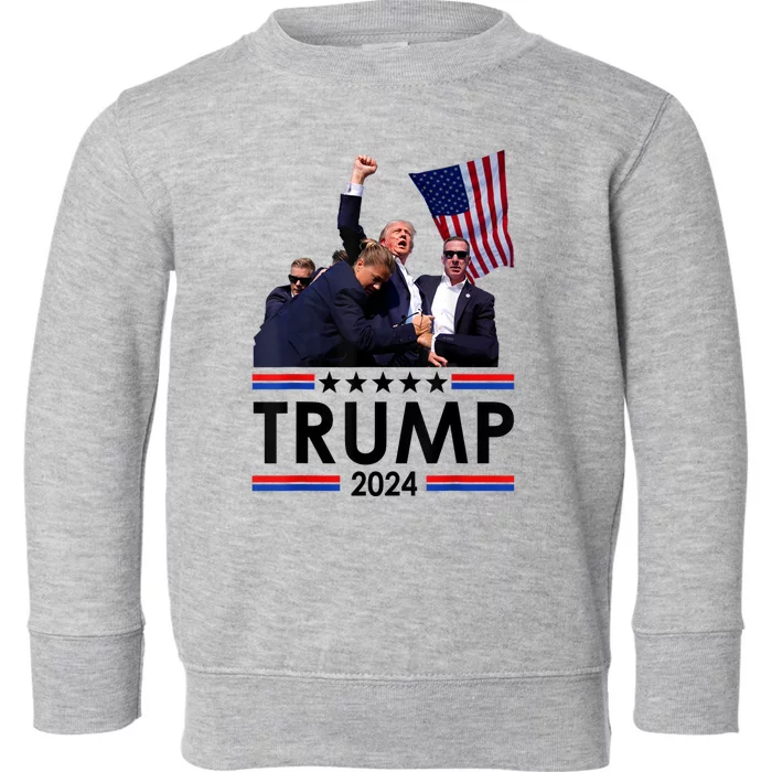 Trump Fist Pump Shot At Trump 2024 Trump Survives Rally Toddler Sweatshirt