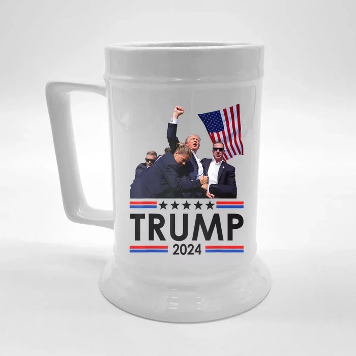 Trump Fist Pump Shot At Trump 2024 Trump Survives Rally Front & Back Beer Stein