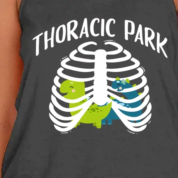 Thoracic Funny Park Lover Dinosaur Nurse Nursing Gift Women's Knotted Racerback Tank