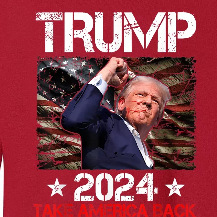 Trump Fist Pump Shot At Trump 2024 Trump Survives Rally Toddler Sweatshirt