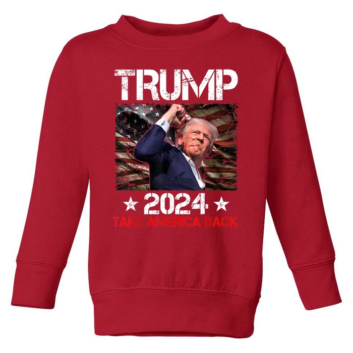 Trump Fist Pump Shot At Trump 2024 Trump Survives Rally Toddler Sweatshirt