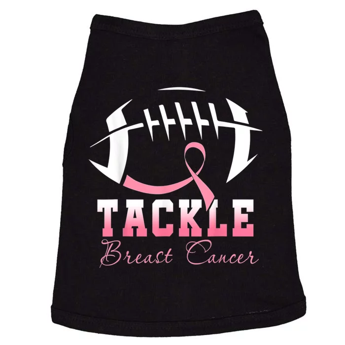 Tackle Football Pink Ribbon Breast Cancer Awareness Doggie Tank