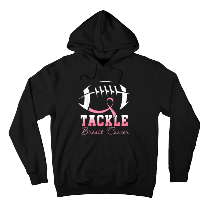 Tackle Football Pink Ribbon Breast Cancer Awareness Hoodie