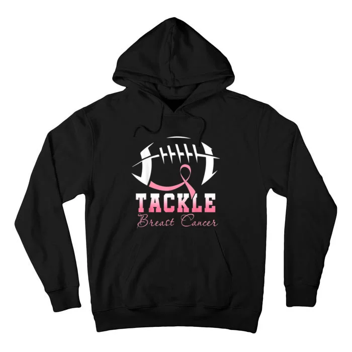 Tackle Football Pink Ribbon Breast Cancer Awareness Tall Hoodie