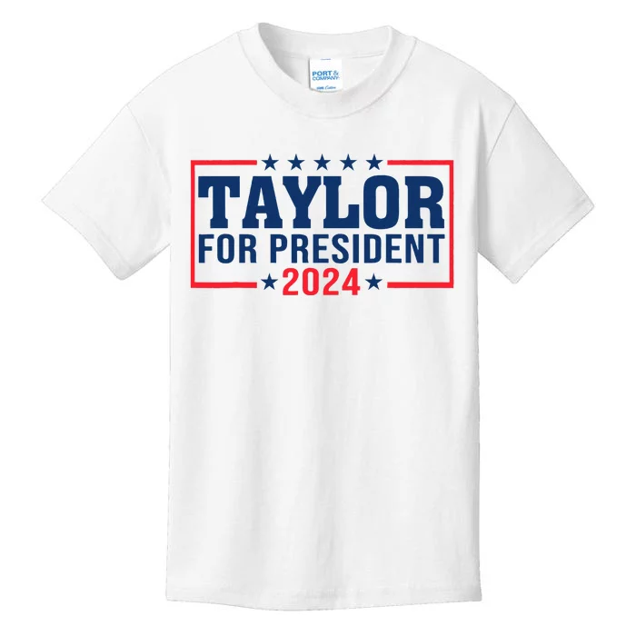 Taylor For President 2024 Funny Taylor First Name Kids T-Shirt