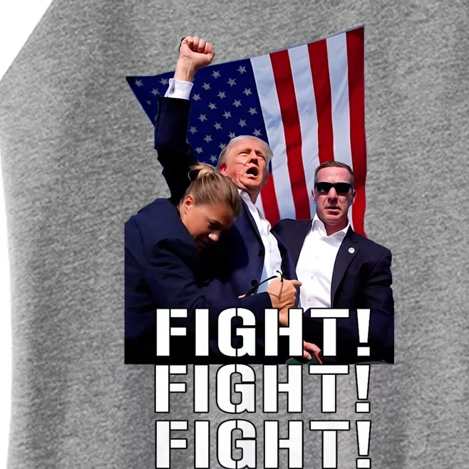 Trump Fist Pumped Fight Pray For Trump America Fight! Trump Shot Trump Rally Women’s Perfect Tri Rocker Tank