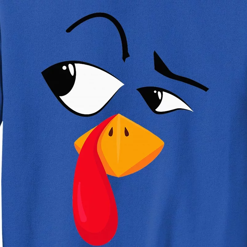 Turkey Face Pilgrim Funny Thanksgiving Costume Tall Sweatshirt