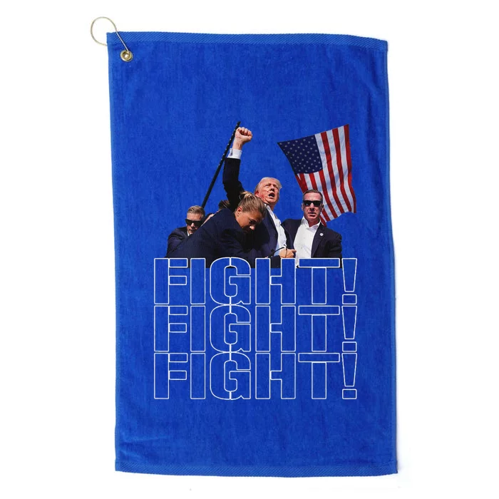 Trump Fist Pumped Fight Pray For Trump America Platinum Collection Golf Towel