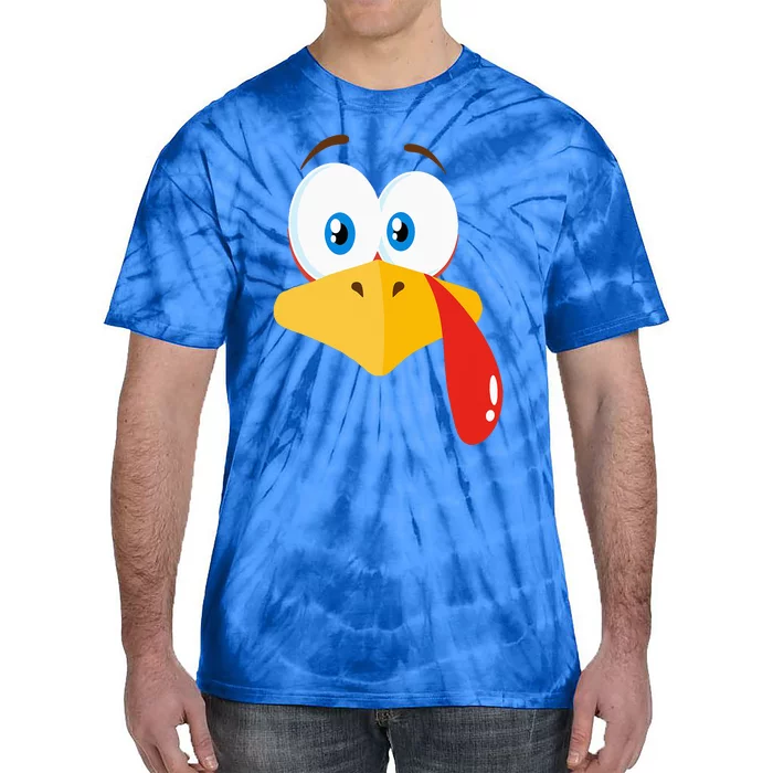 Turkey Face Pilgrim Thanksgiving Costume Tie-Dye T-Shirt