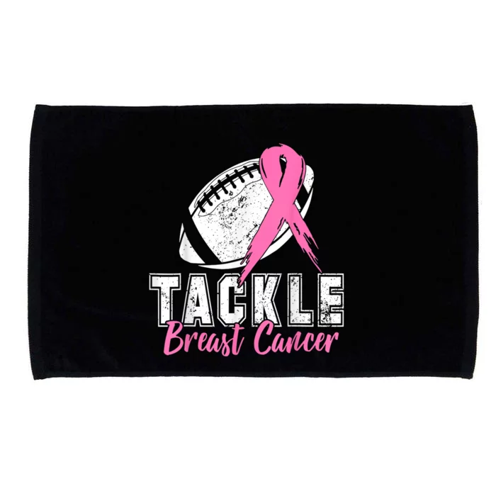 Tackle Football Pink Ribbon Breast Cancer Awareness Microfiber Hand Towel