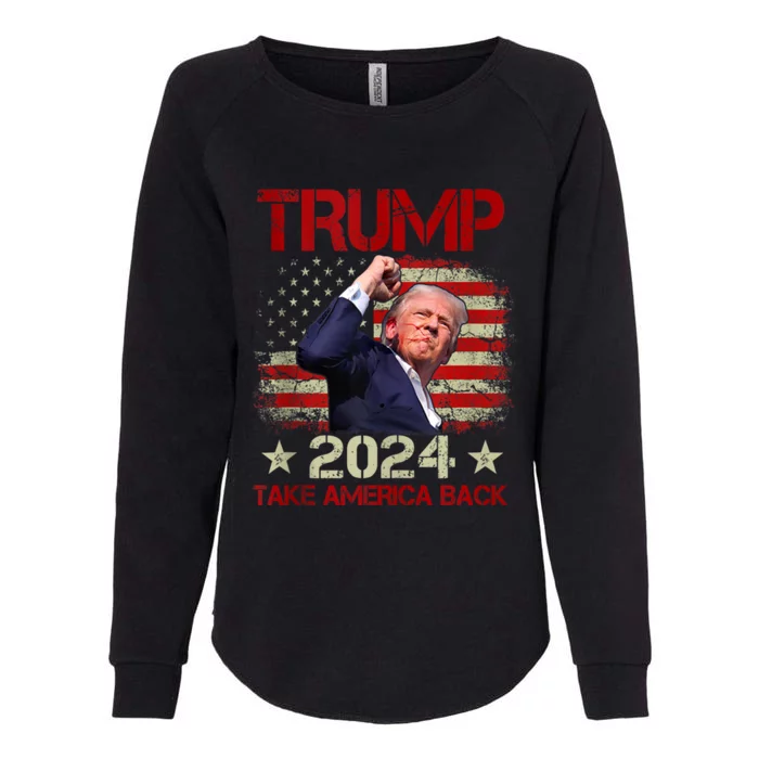 Trump Fist Pump Shot At Trump 2024 Trump Survives Rally Womens California Wash Sweatshirt