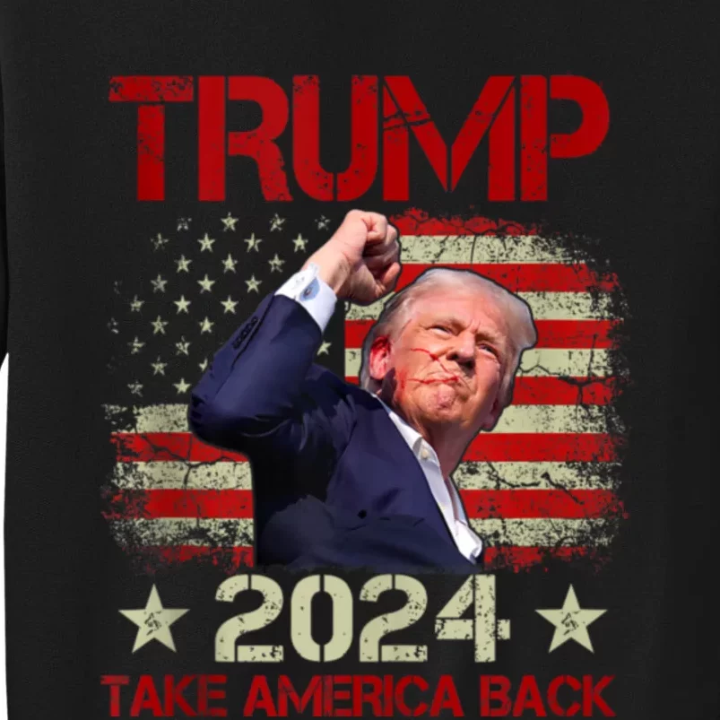 Trump Fist Pump Shot At Trump 2024 Trump Survives Rally Tall Sweatshirt