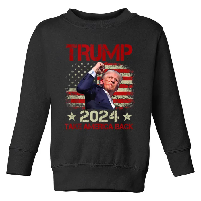 Trump Fist Pump Shot At Trump 2024 Trump Survives Rally Toddler Sweatshirt