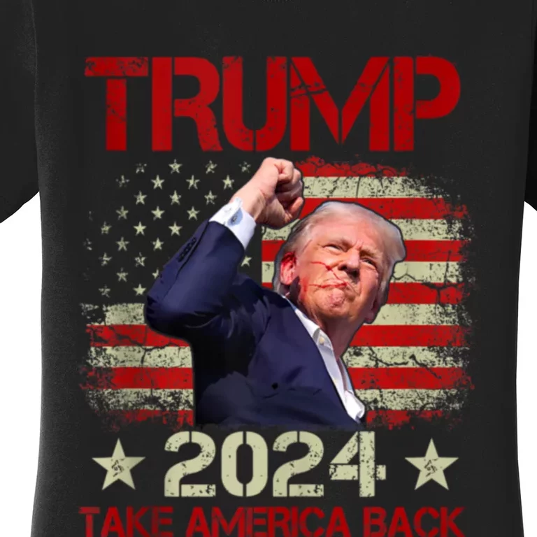 Trump Fist Pump Shot At Trump 2024 Trump Survives Rally Women's T-Shirt