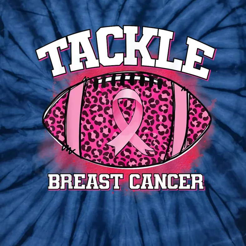 Tackle Football Pink Ribbon Breast Cancer Awareness Tie-Dye T-Shirt