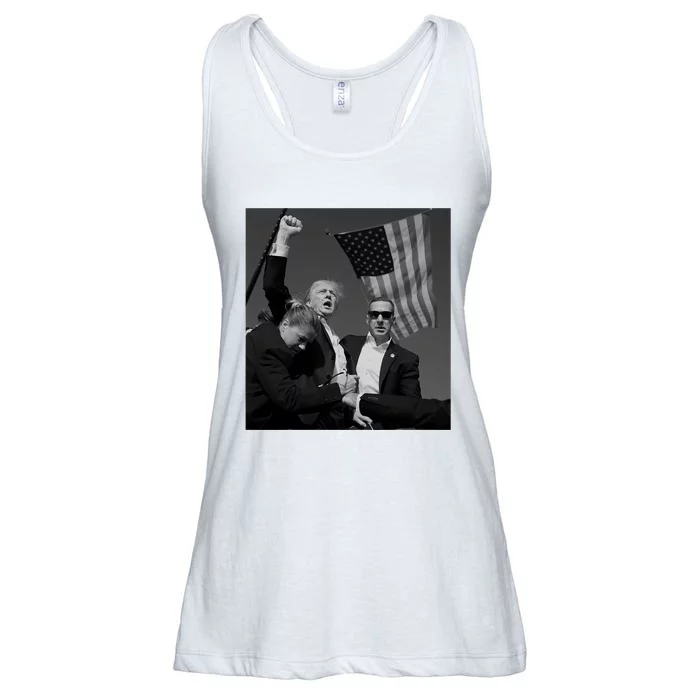 Trump Fist Pump Fight Fight Fight Ladies Essential Flowy Tank