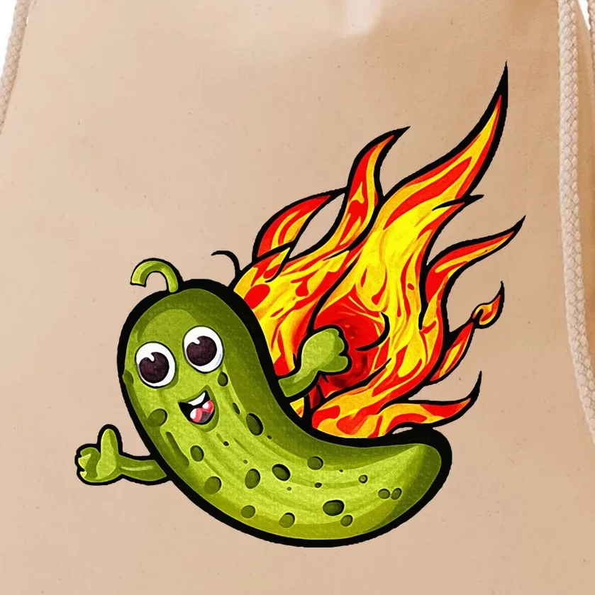 The Flaming Pickle Fun And Silly Drawstring Bag