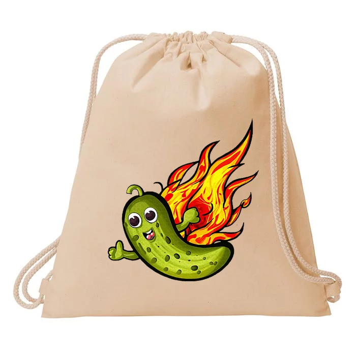 The Flaming Pickle Fun And Silly Drawstring Bag