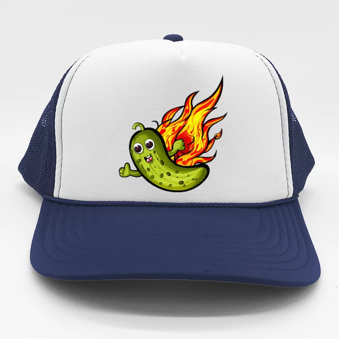 The Flaming Pickle Fun And Silly Trucker Hat