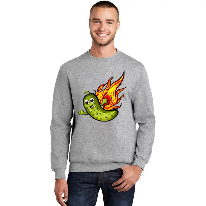 The Flaming Pickle Fun And Silly Tall Sweatshirt