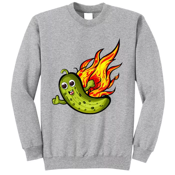 The Flaming Pickle Fun And Silly Tall Sweatshirt