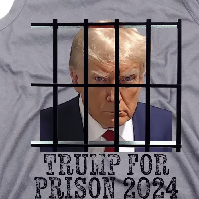 Trump For Prison 2024 Mugshot Election Parody Behind Bars Tank Top