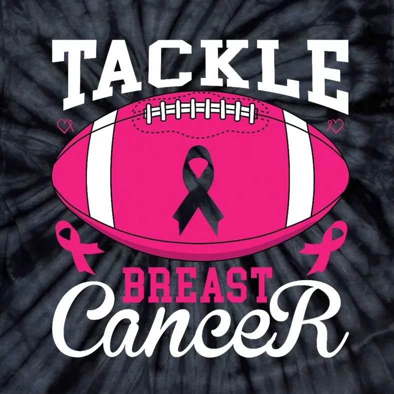 Tackle Football Pink Ribbon Breast Cancer Awareness Tie-Dye T-Shirt