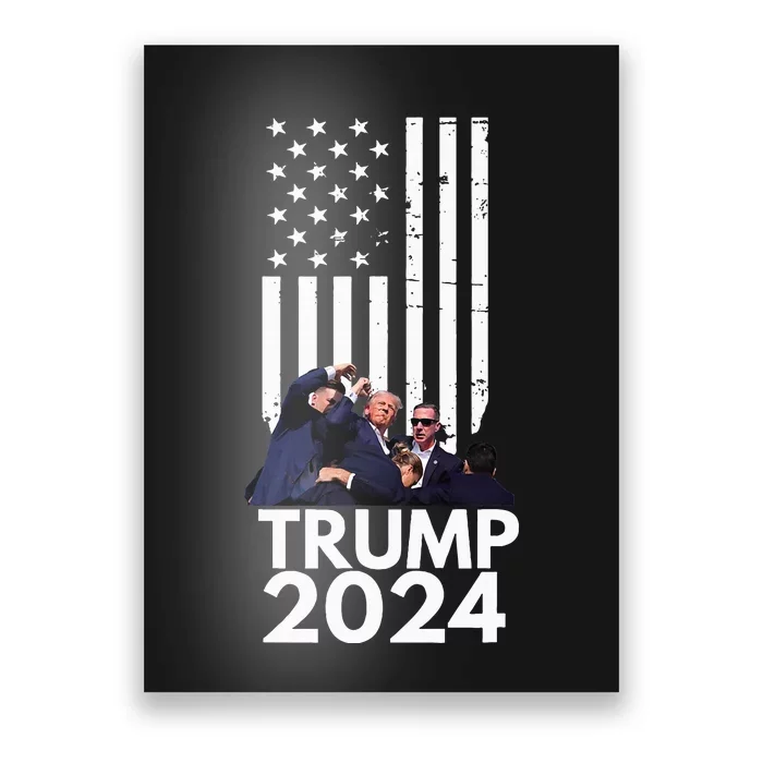 Trump Fist Pump American Flag 2024 Poster