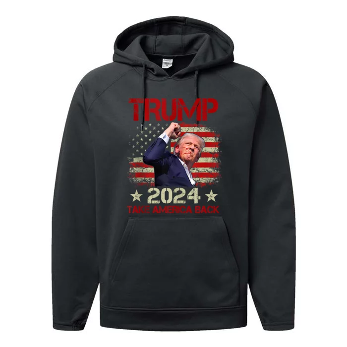 Trump Fist Pump Shot At Trump 2024 Trump Survives Rally Performance Fleece Hoodie