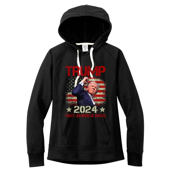 Trump Fist Pump Shot At Trump 2024 Trump Survives Rally Women's Fleece Hoodie