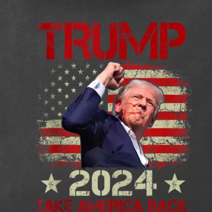 Trump Fist Pump Shot At Trump 2024 Trump Survives Rally Zip Tote Bag