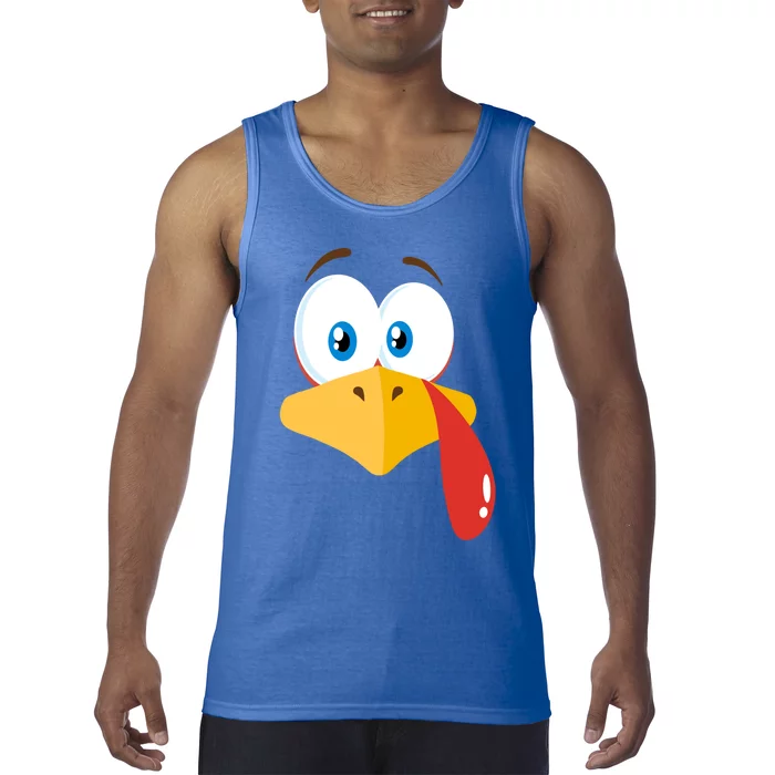 Turkey Face Pilgrim Gift Thanksgiving Costume Gift Tank Top