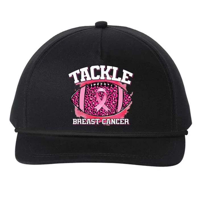 Tackle Football Pink Ribbon Breast Cancer Awareness Snapback Five-Panel Rope Hat