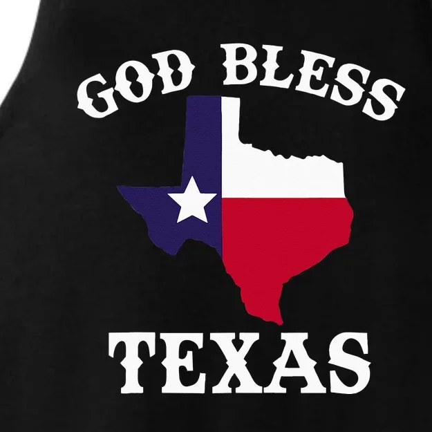 Texas Flag Patriotic Texan Pride God Bless Texas Ladies Tri-Blend Wicking Tank