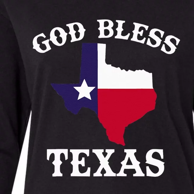 Texas Flag Patriotic Texan Pride God Bless Texas Womens Cotton Relaxed Long Sleeve T-Shirt