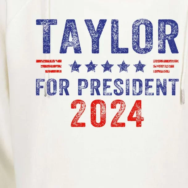 Taylor For President 2024 Womens Funnel Neck Pullover Hood