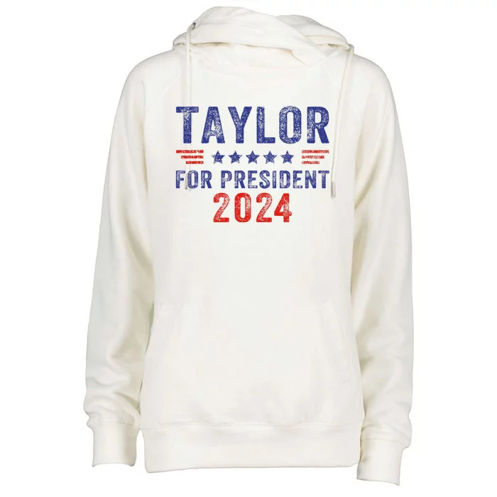 Taylor For President 2024 Womens Funnel Neck Pullover Hood