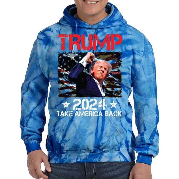 Trump Fist Pump Shot At Trump 2024 Trump Survives Rally Tie Dye Hoodie