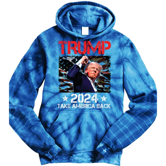 Trump Fist Pump Shot At Trump 2024 Trump Survives Rally Tie Dye Hoodie