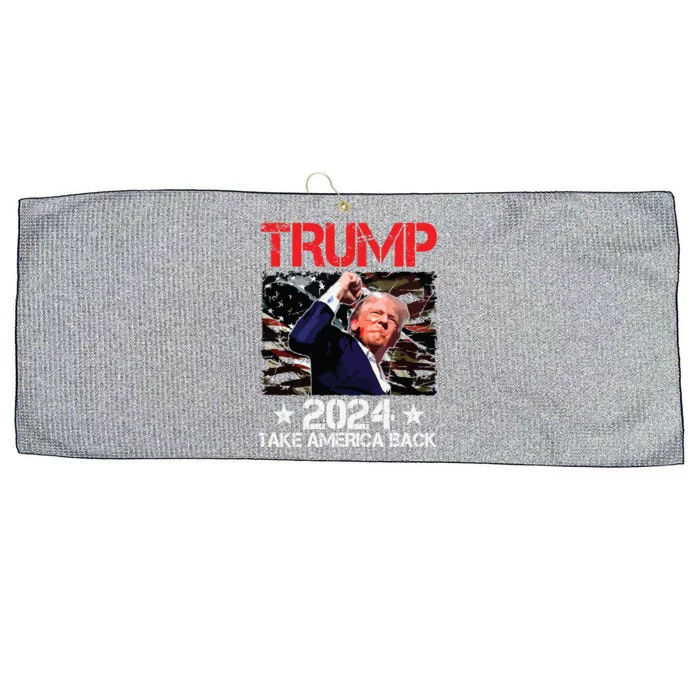 Trump Fist Pump Shot At Trump 2024 Trump Survives Rally Large Microfiber Waffle Golf Towel