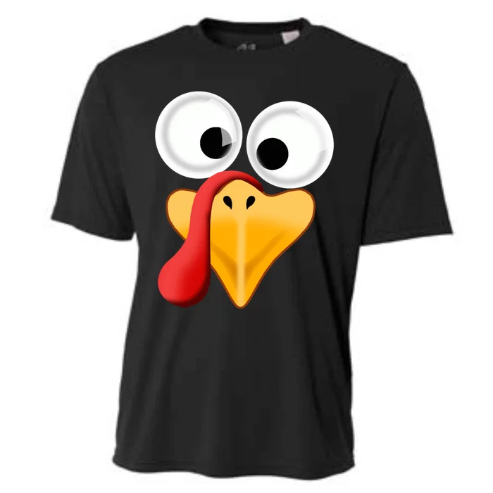 Turkey Face Pilgrim Thanksgiving Costume Gift Cooling Performance Crew T-Shirt